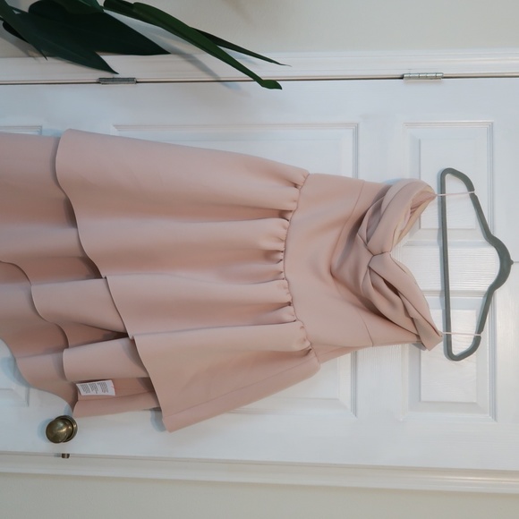 DUSTY ROSE STRAPLESS DRESS - Picture 2 of 4